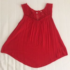 Red Lacy Tank Top